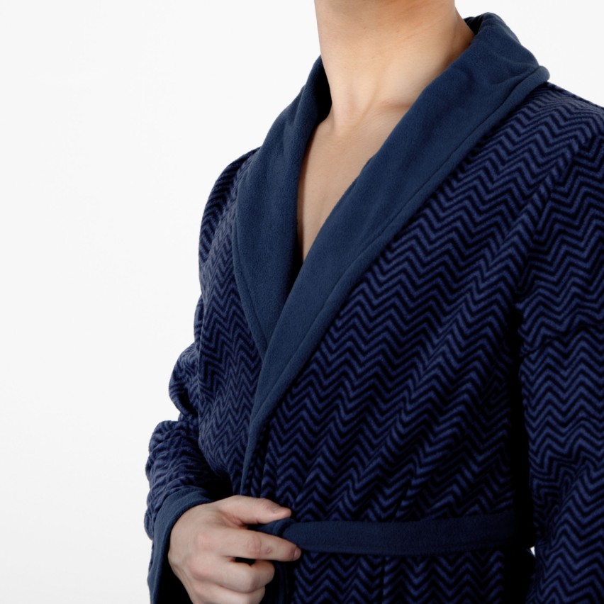 Vestaglia corta uomo invernale Cippi 4873 micro pile blu navy