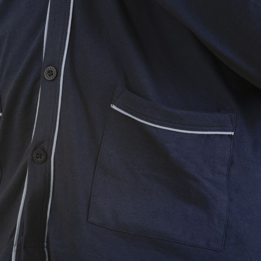 Pigiama uomo Navigare B2Y14280 in cotone giacca aperta blu