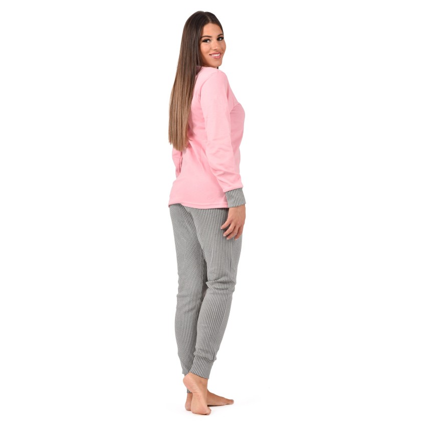 PIgiama donna caldo cotone pied de poule Karel  SE5354