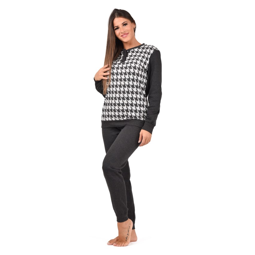 Pigiama donna in punto milano Pied de poule Ambro D6506.23