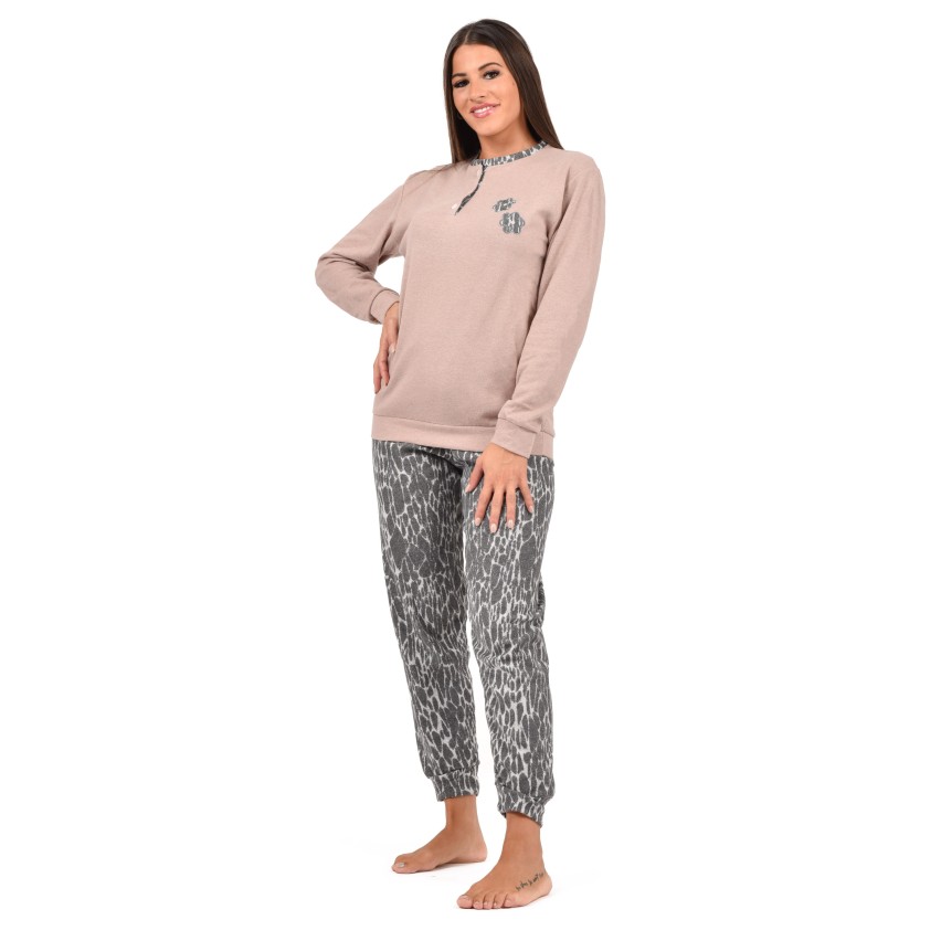 Pigiama donna in punto milano fantasia Karel SE5304