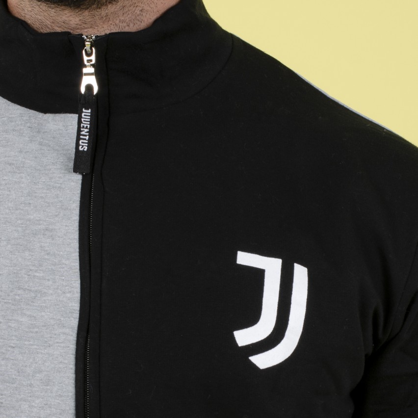 Pigiama tuta uomo Juventus zip cotone felpato B2JU14118 grigio mel
