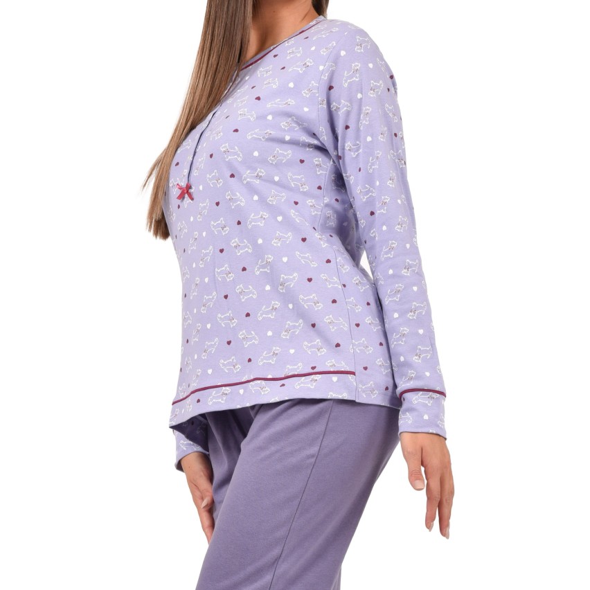 Pigiama donna serafino caldo cotone Infiore SCT1669
