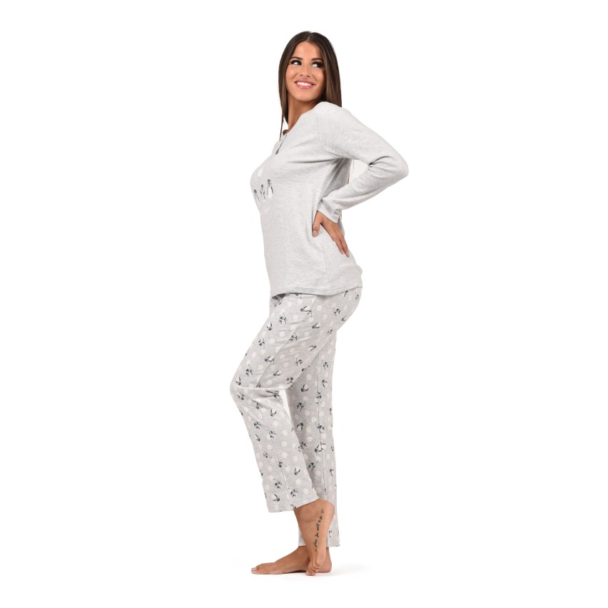 Pigiama donna serafino caldo cotone Infiore ANT1430 