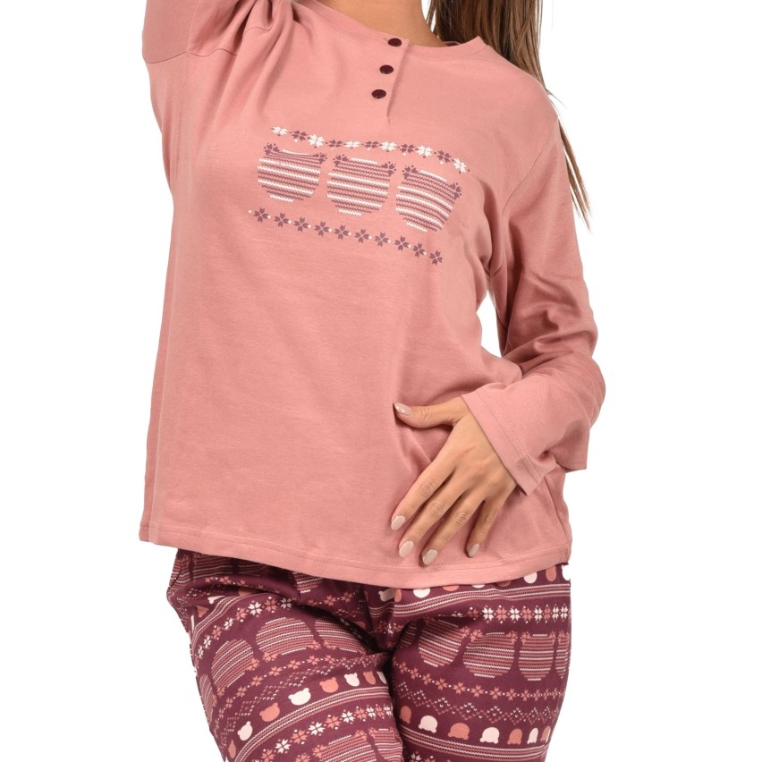 Pigiama donna serafino caldo cotone Infiore  CHL1486