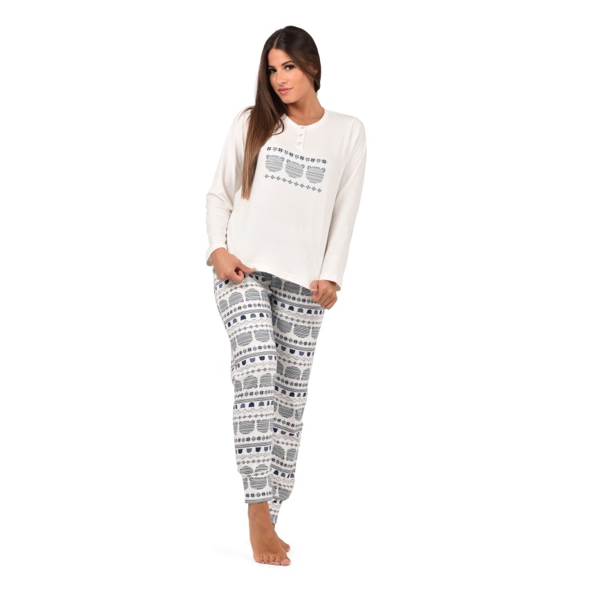 Pigiama donna serafino caldo cotone Infiore  CHL1486