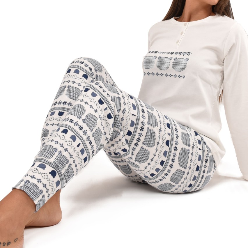 Pigiama donna serafino caldo cotone Infiore  CHL1486