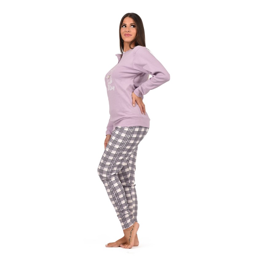 Pigiama donna in caldo cotone gatto Karel SE5353