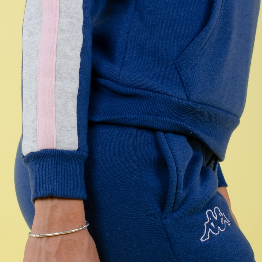 Tuta donna felpata sportiva Kappa KWW22253 bluette