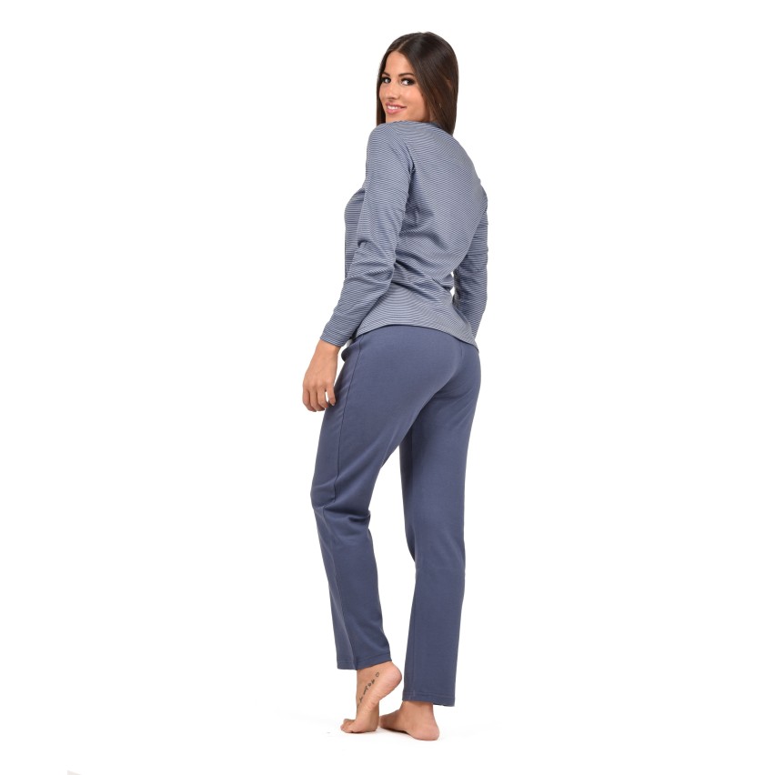 Pigiama donna serafino caldo cotone Infiore FRD1448