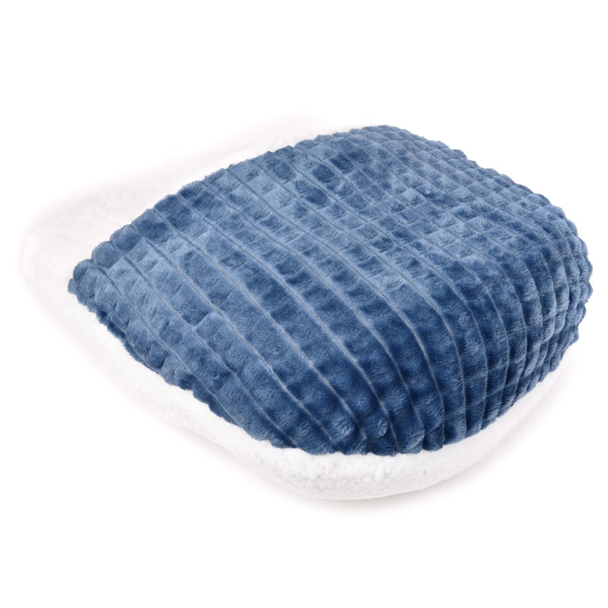 Cuscino pantofolona scaldapiedi AZZURRO Preziosa 0017 caldo morbido-Unica