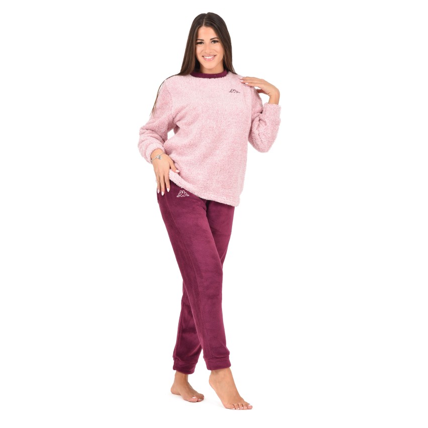 Pigiama donna invernale Kappa KWW23053 pile coral sherpa