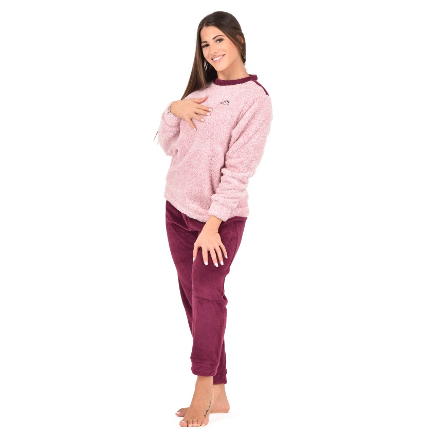 Pigiama donna invernale Kappa KWW23053 pile coral sherpa