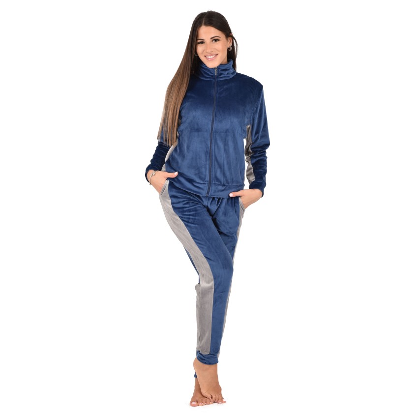 Pigiama donna Cippi 2313-W23 invernale stile tuta ciniglia