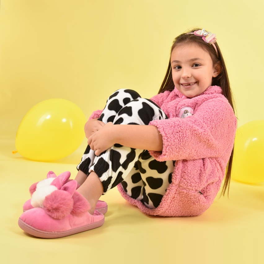 Pantofole bambina invernali antiscivolo calde Preziosa 0094 coniglietto fuxia