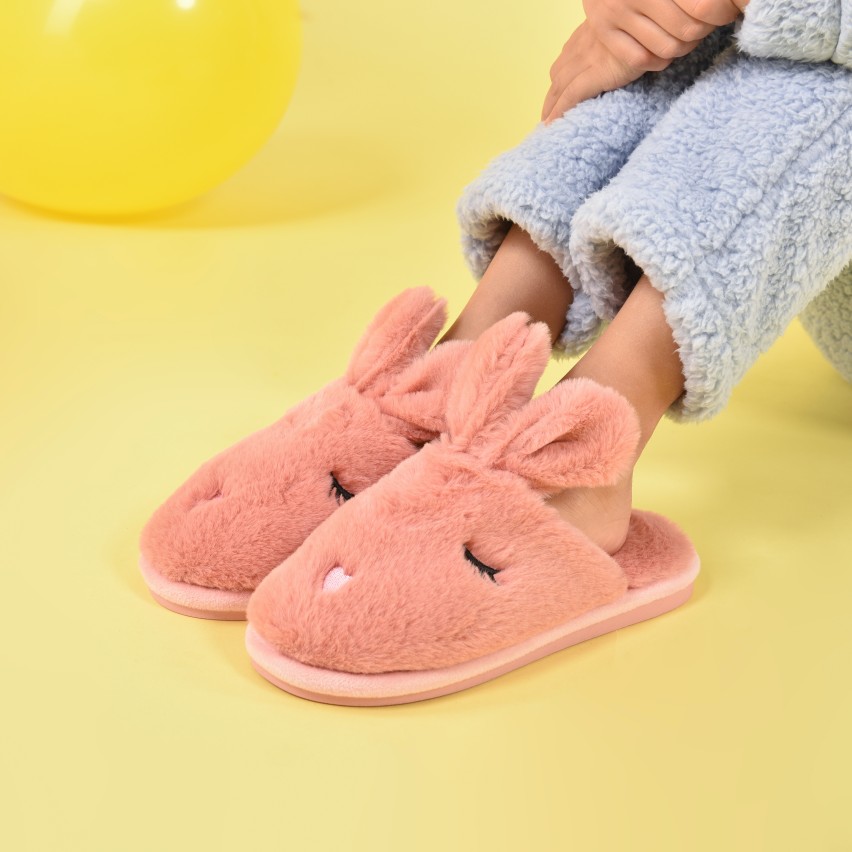 Pantofole bambina invernali antiscivolo calde Preziosa 0088 coniglietto rosa 