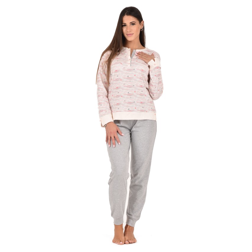 Pigiama donna in caldo cotone Cippi fantasia 2277