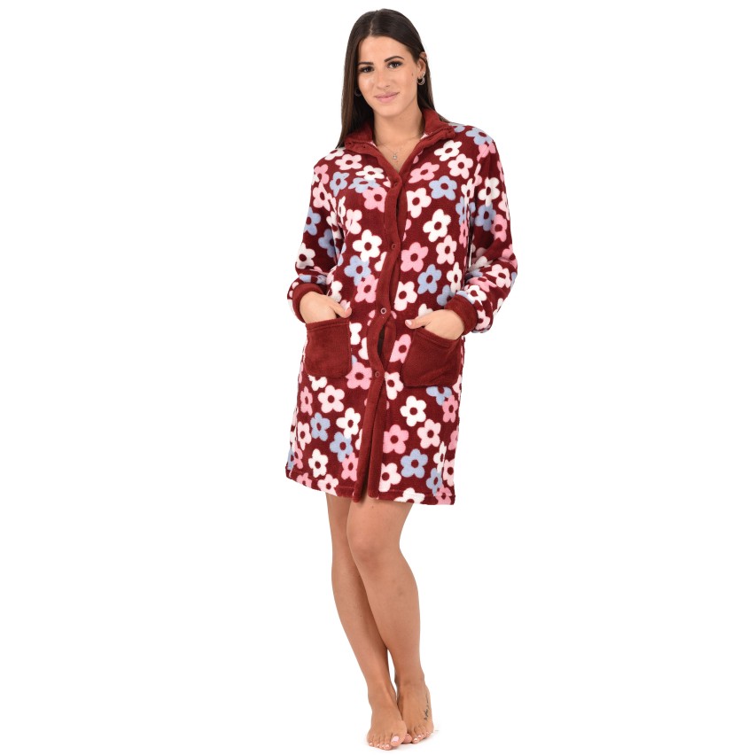 Vestaglia donna Biancaluna 23D93012 in caldo pile coral
