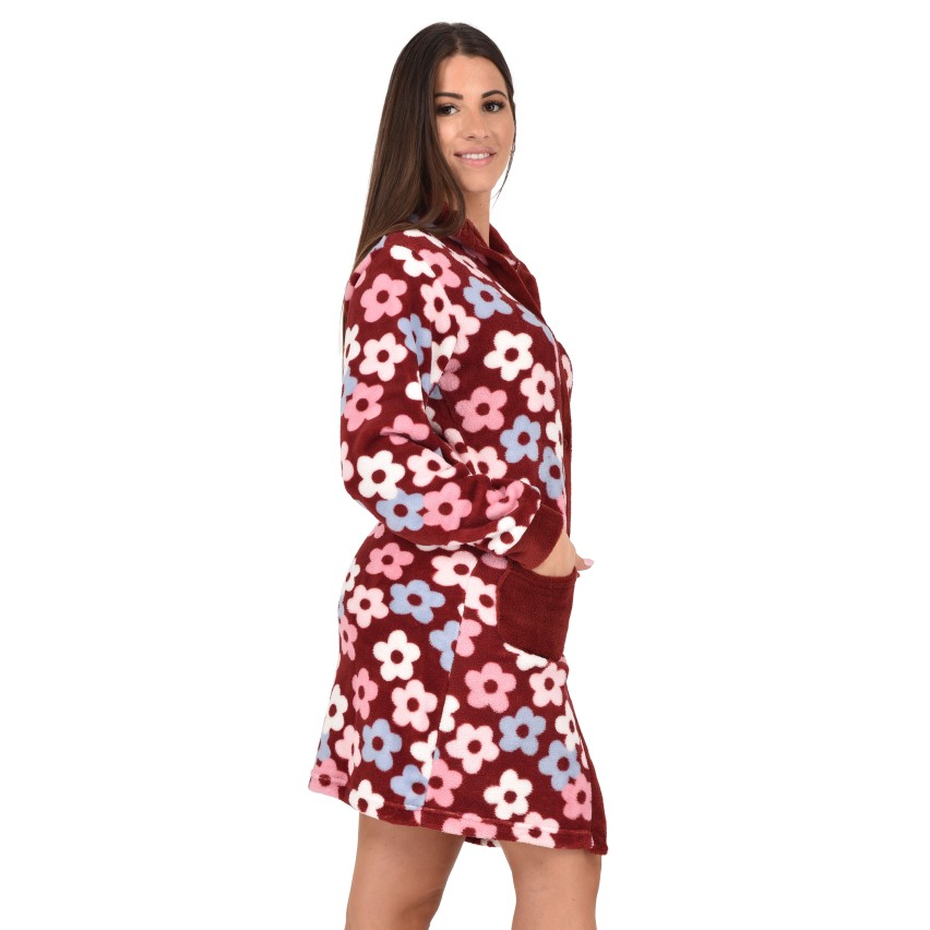 Vestaglia donna Biancaluna 23D93012 in caldo pile coral