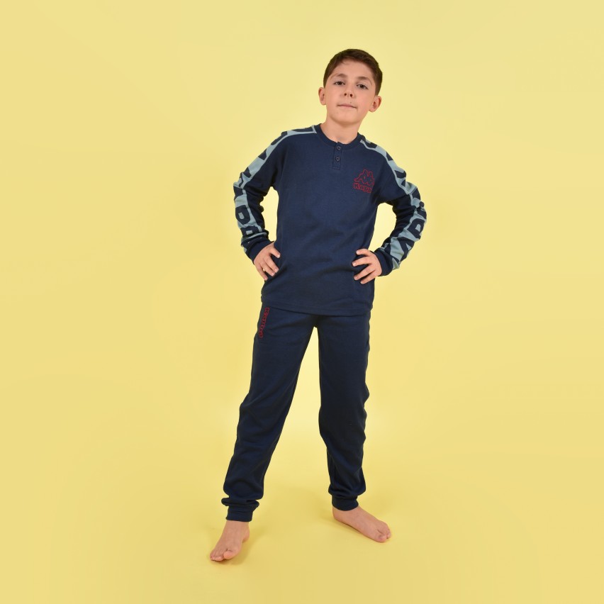 Pigiama bambino invernale Kappa KMW22100-Y caldo cotone blu