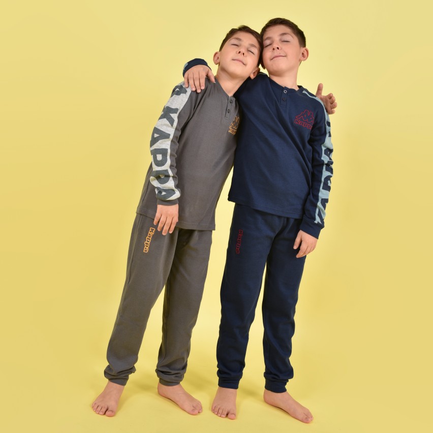 Pigiama bambino invernale Kappa KMW22100-Y caldo cotone blu