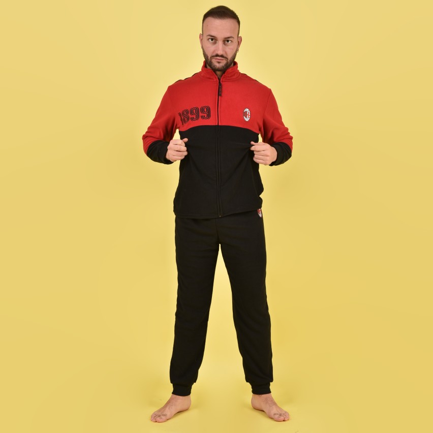 Pigiama uomo stile tuta Milan Pile PIGMP101030 rosso