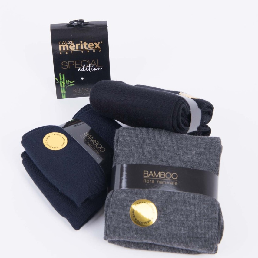 Calze da uomo lunghe Meritex 2000 fibra naturale di bamboo 