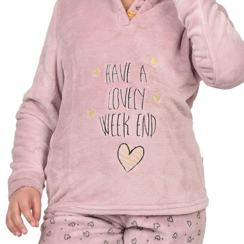 Pigiama bimba ragazza in caldo coral a collo alto Irge SD145