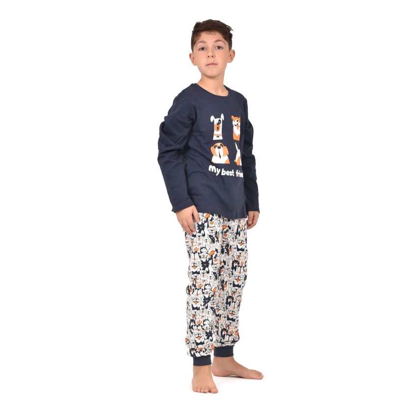 Pigiama bambino cagnolini blu Admas caldo cotone 60887