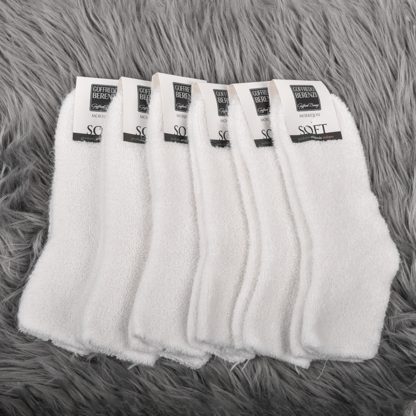 Calze donna corte morbide calde soft 3024 6 paia bianche