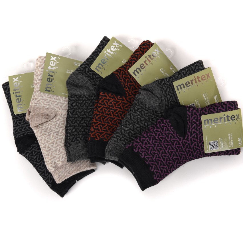 Calze donna corte calde caldo cotone Meritex 6 paia 3597 A