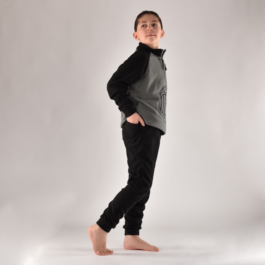 Pigiama tuta Milan bambino ragazzo pile B2MI15118 grigio nero