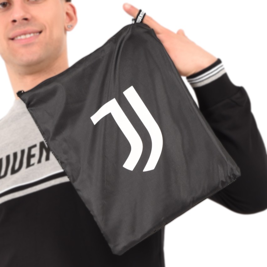 Felpa girocollo leggera Ufficiale JUVENTUS 100% cotone nera