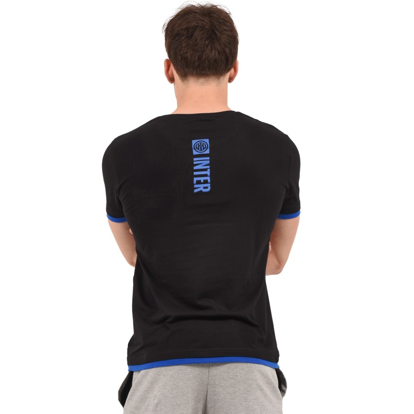 T-shirt maglia uomo girocollo 100% cotone ufficiale INTER con taschino