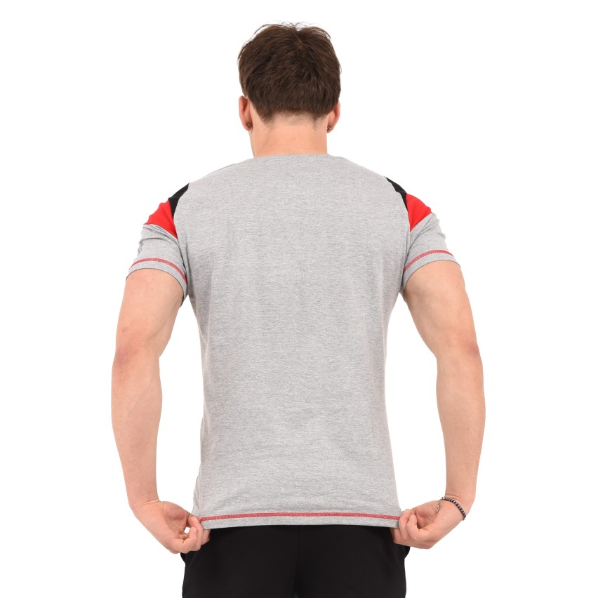 T-shirt maglia uomo girocollo 100% cotone ufficiale MILAN grigio melange