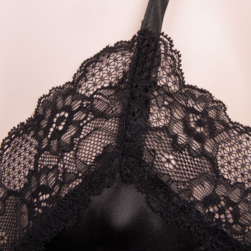 Sottoveste baby doll in raso con pizzo Elena Love And Bra 