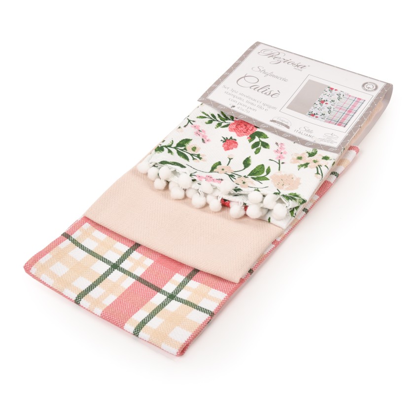 Strofinacci da cucina cotone Preziosa Calisè S06 3 pezzi-M