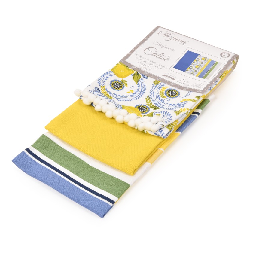 Strofinacci da cucina cotone Preziosa Calisè S06 3 pezzi-L