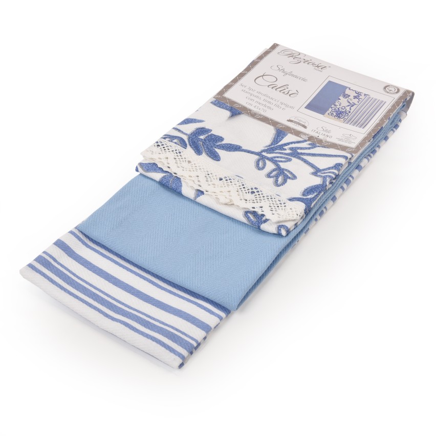 Strofinacci da cucina cotone Preziosa Calisè S06 3 pezzi-C