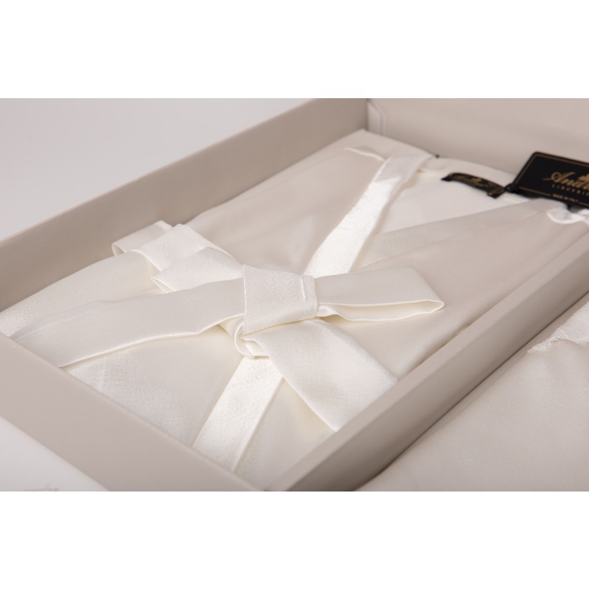 Set sposa vestaglia Kimono + sottoveste Andra 9054 raso e pizzo