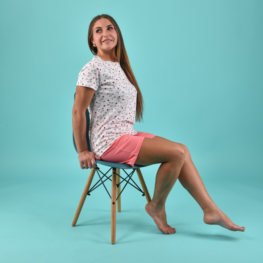 Pigiama donna corto estivo rosa coccinelle Il Granchio GP5011