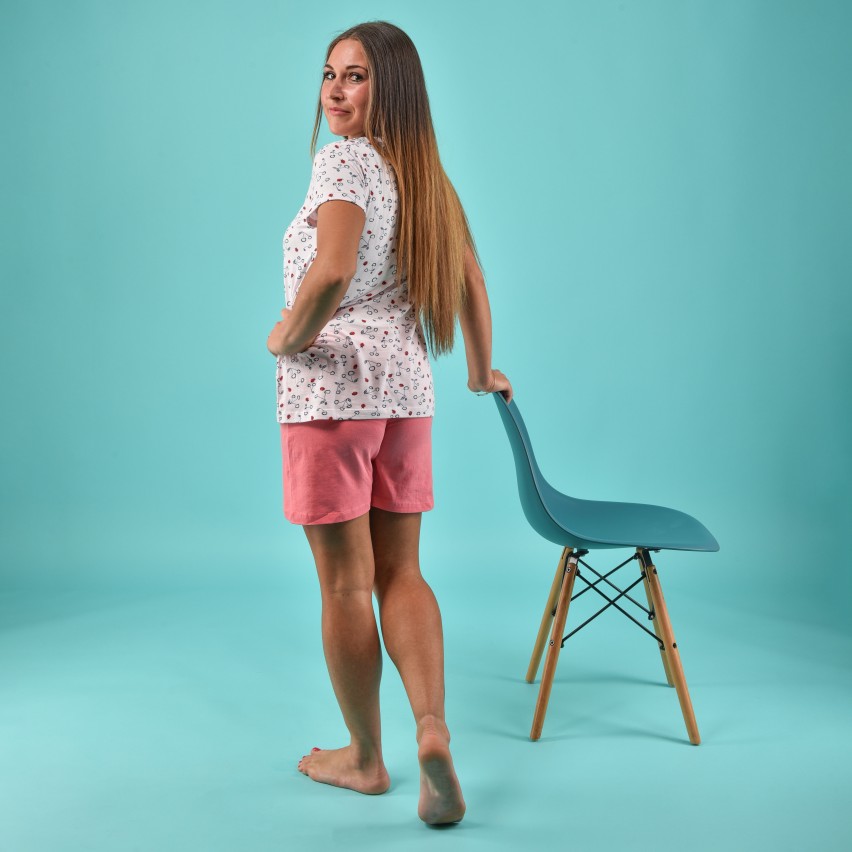 Pigiama donna corto estivo rosa coccinelle Il Granchio GP5011
