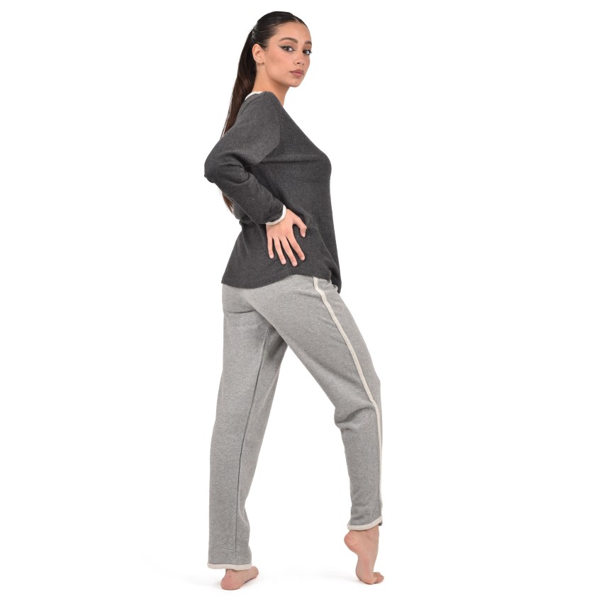 Pigiama donna punto milano grigio piombo Cippi 2248 