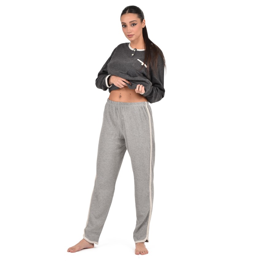 Pigiama donna punto milano grigio piombo Cippi 2248 