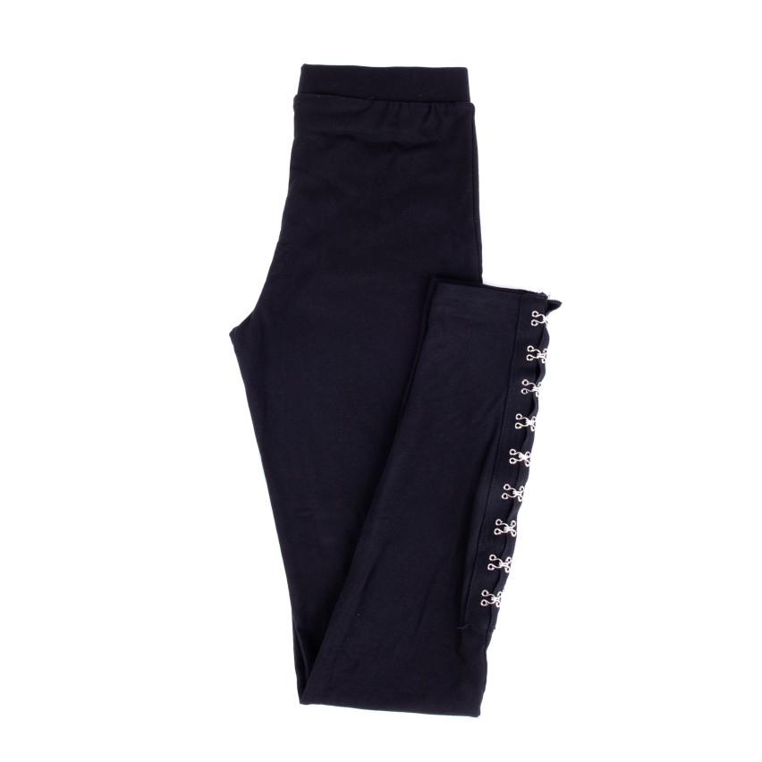  Leggings donna Jadea 4171 con ganci laterali nero