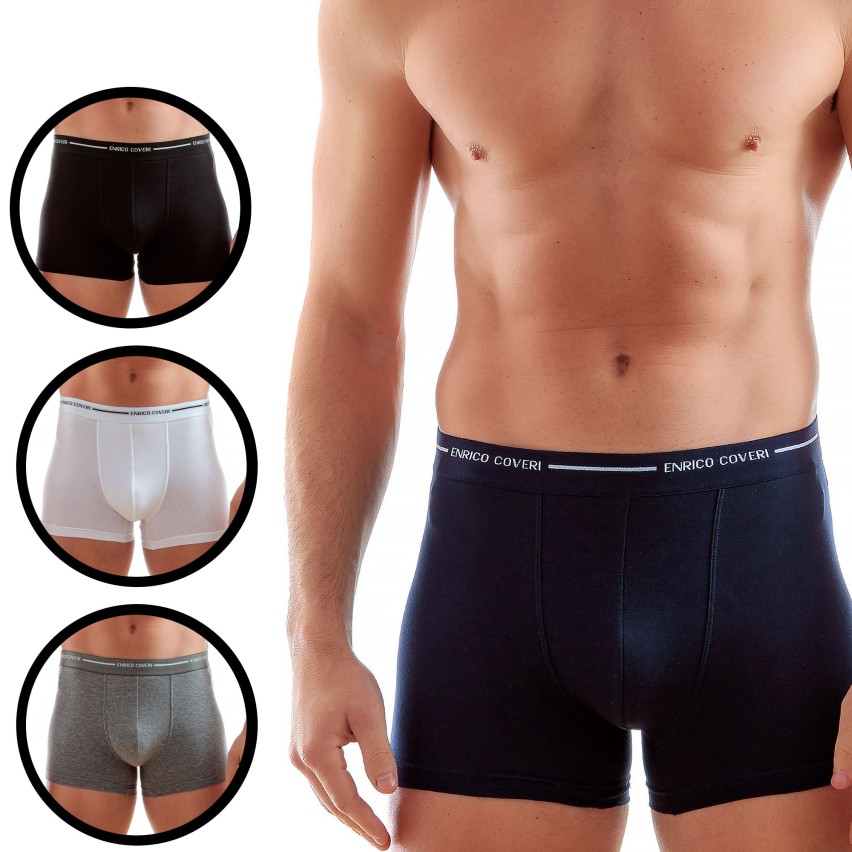 Boxer uomo Enrico Coveri eb1000 cotone elasticizzato 3 pz