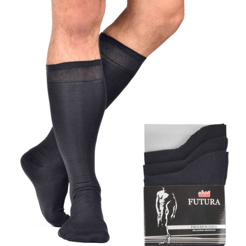 Calze lunghe filo di scozia elasticizzate Futura 3 paia
