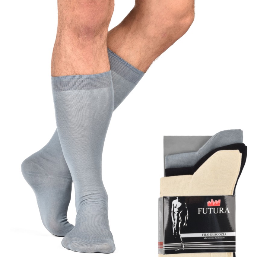 Calze lunghe filo di scozia elasticizzate Futura 3 paia