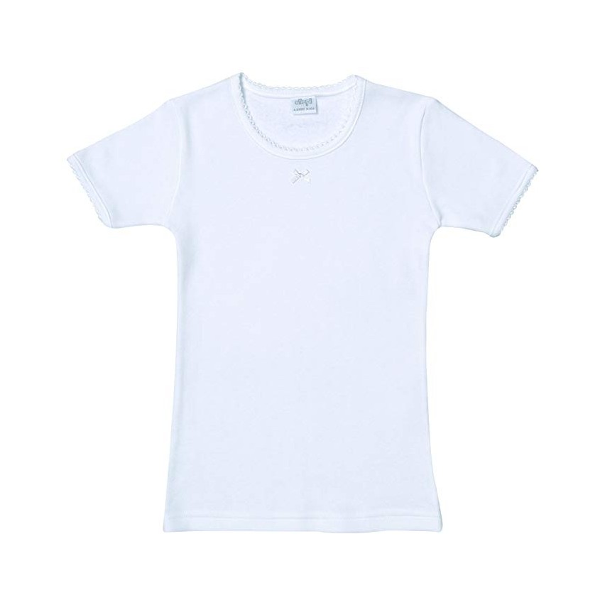 Maglia bimba ellepi 651 manica corta caldo cotone garzato 3 pz