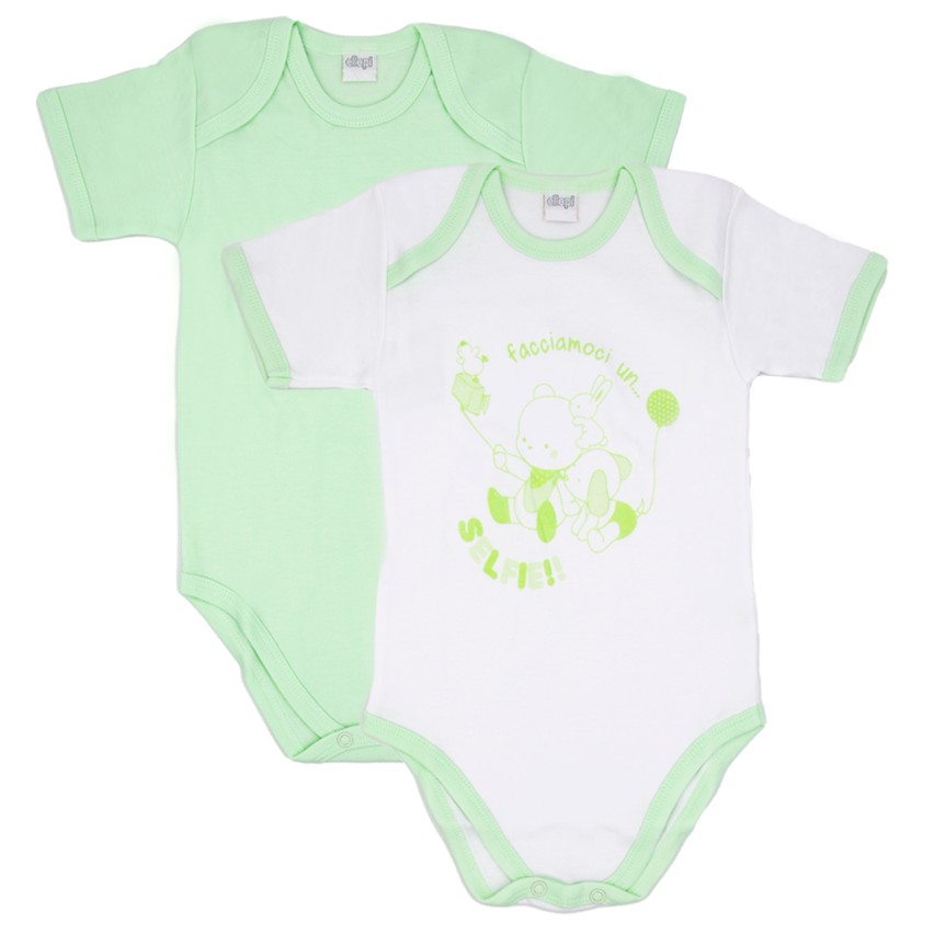 Body neonato Ellepi fantasia manica corta caldo cotone 2 pz